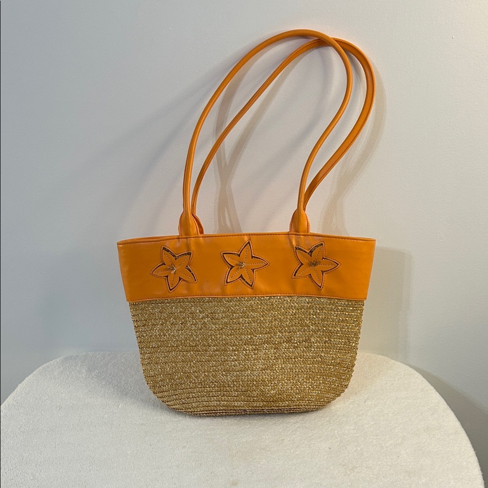 Bath & Body Works Orange Starfish Straw Shoulder Bag
